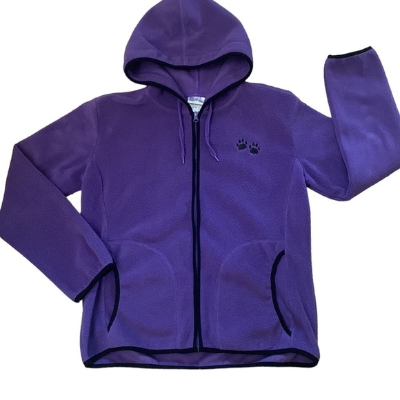 Purple Fleece Full Zip Hoodie Jacket Size M - Picture 2 of 9